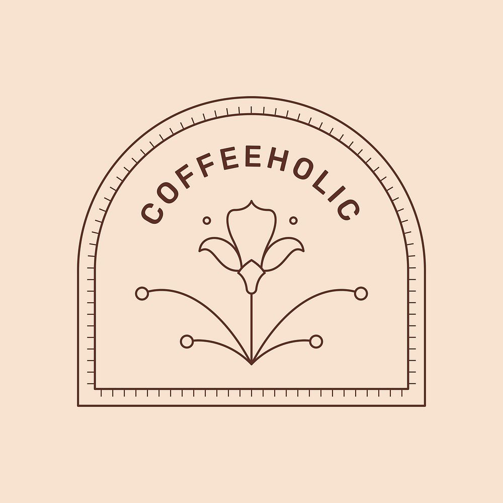 Creative logo template, Coffeeholic, simple branding design for business vector