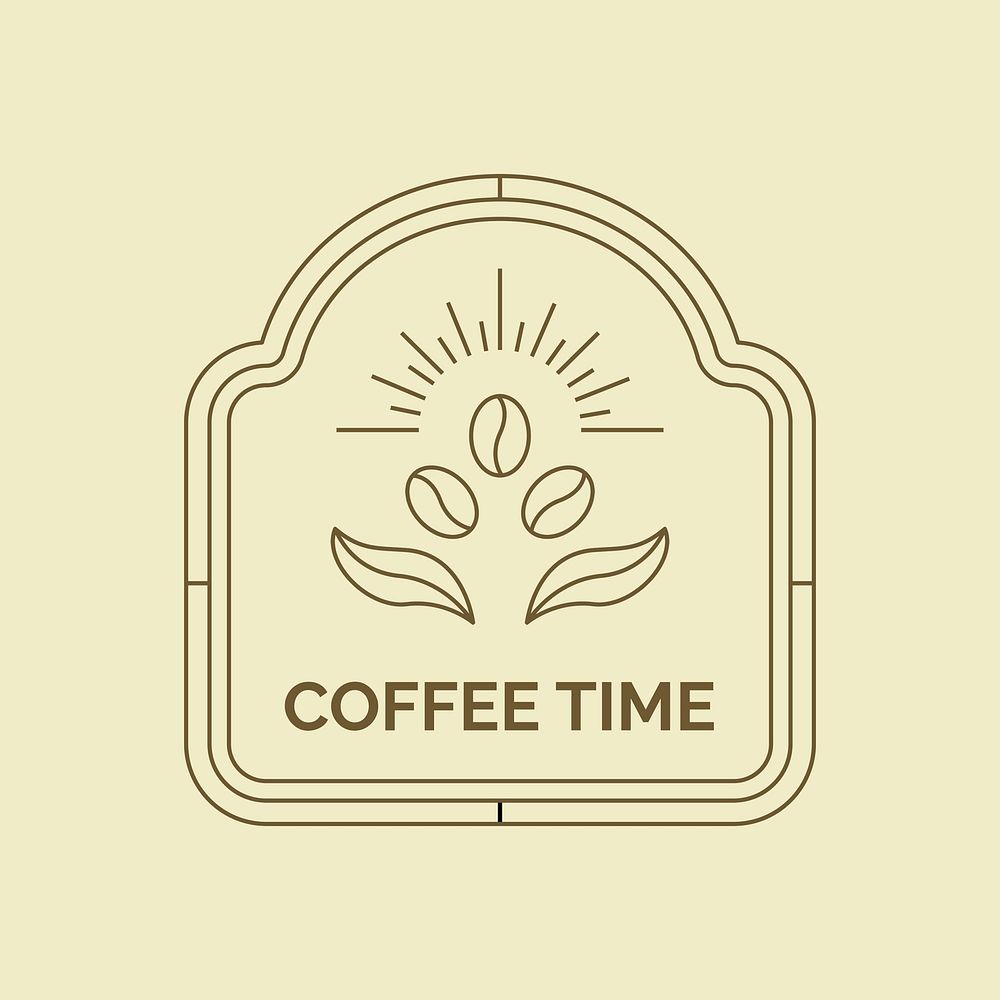 Cafe business logo template, Coffee Time, professional business branding graphic vector