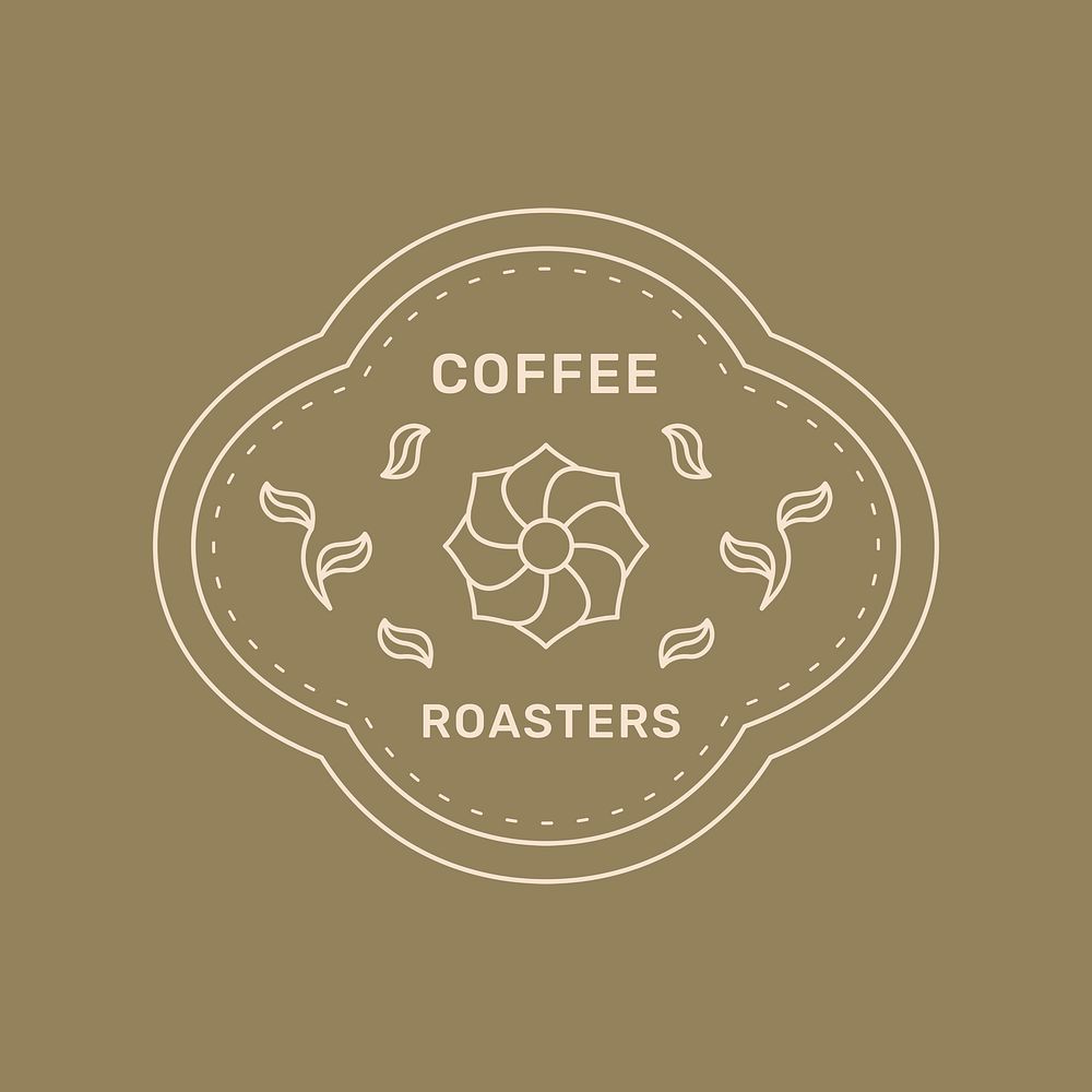 Aesthetic logo template, Coffee Roasters, minimal branding design for business psd