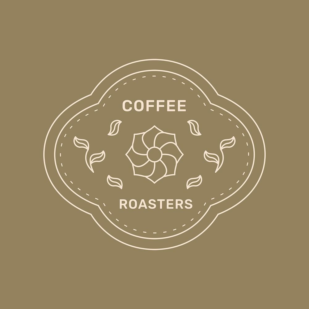Cafe business logo template, Coffee Roasters, simple business branding design vector