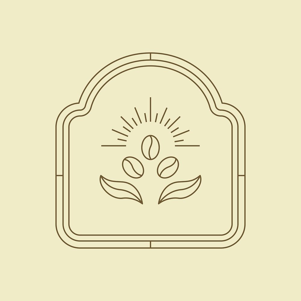 Aesthetic retro badge, floral element, simple design illustration