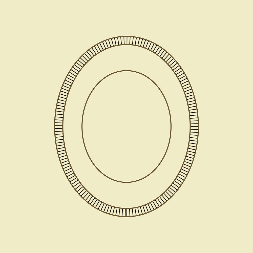 Minimal oval frame, simple retro graphic design