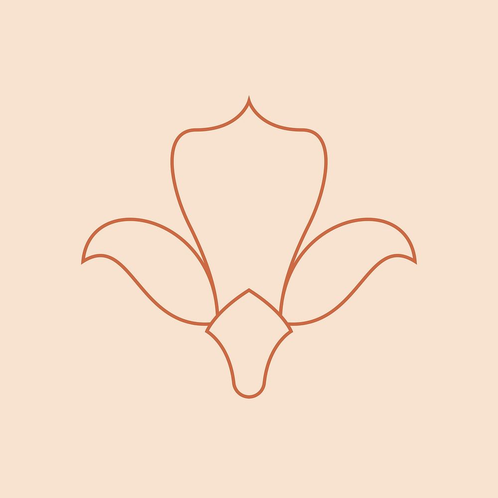 Simple floral ornament, minimal graphic illustration