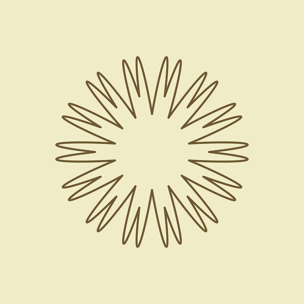 Simple floral ornament, minimal black graphic illustration, collage element vector