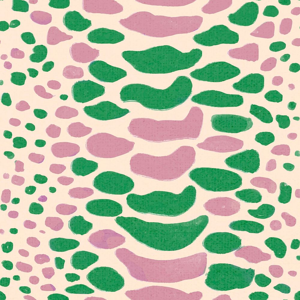 Snake pattern background pink & green seamless, social media post vector
