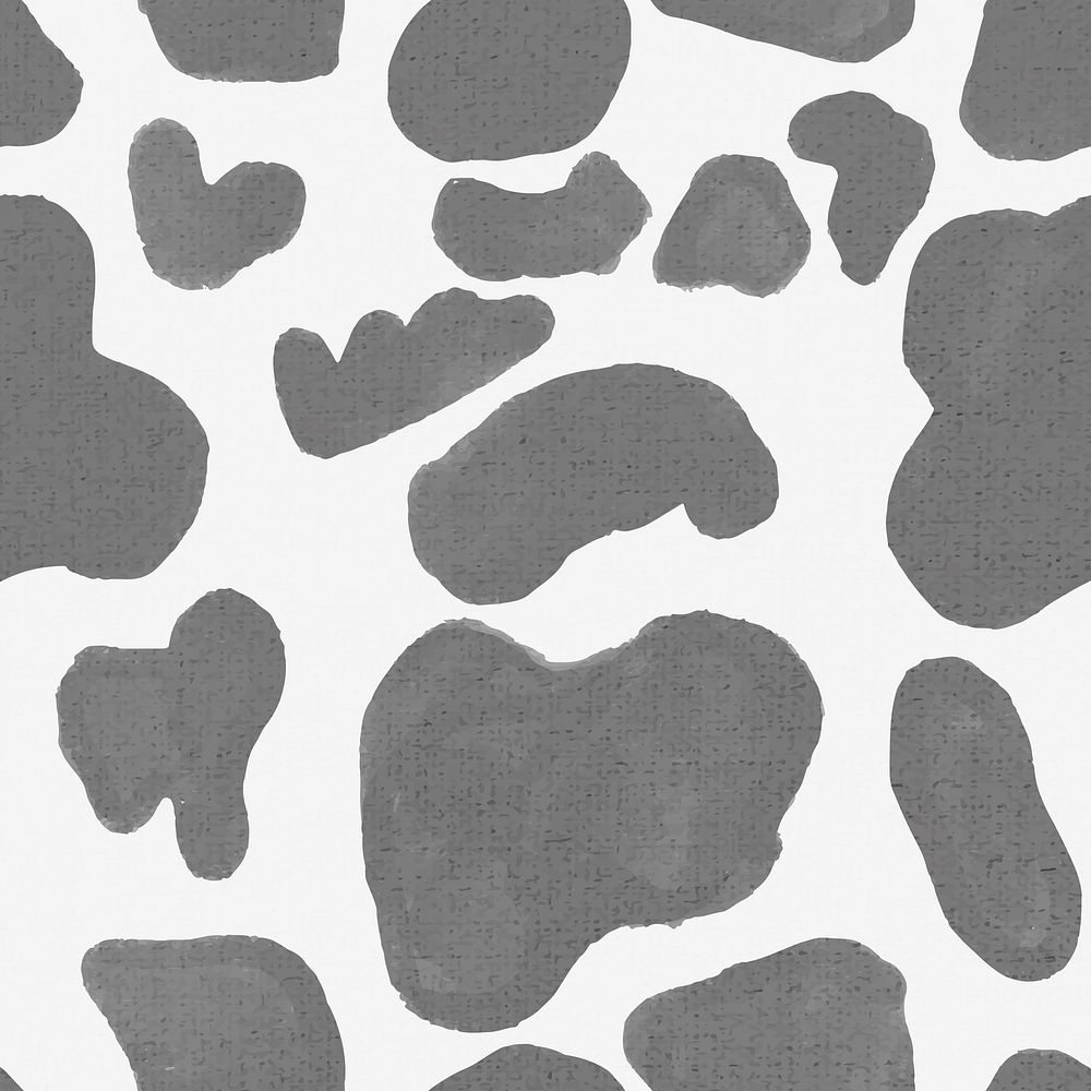 Gray cow pattern background seamless, social media post vector