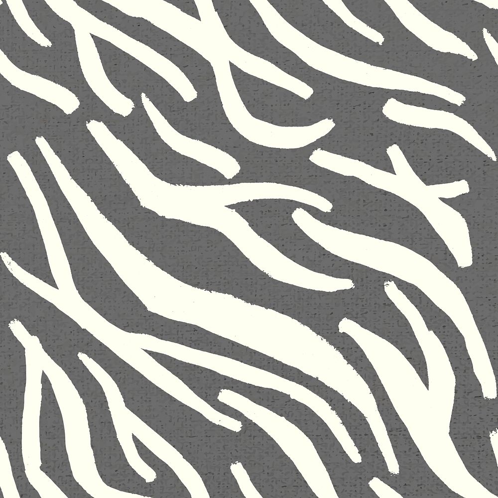 Zebra pattern gray background seamless, social media post, paint style vector