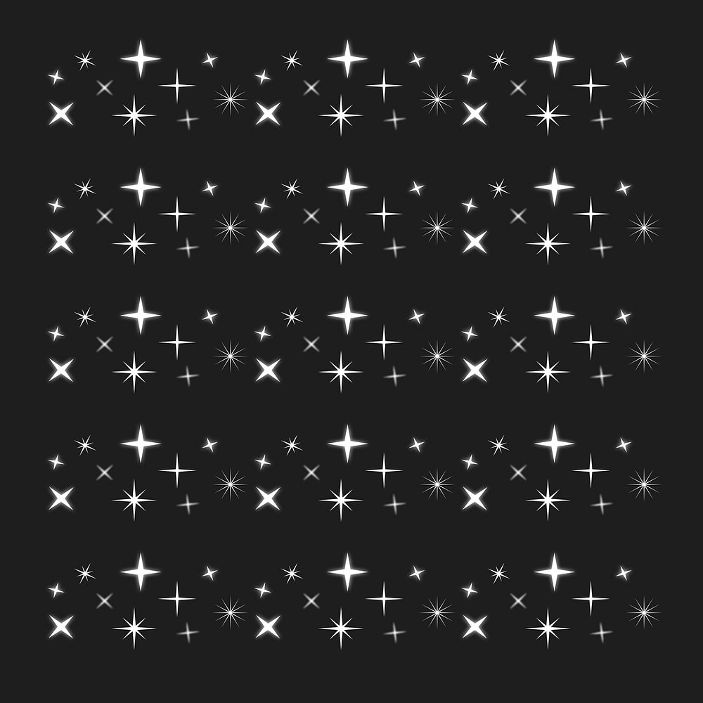 Sparkling star pattern illustrator brush, festive silver vector add-on set