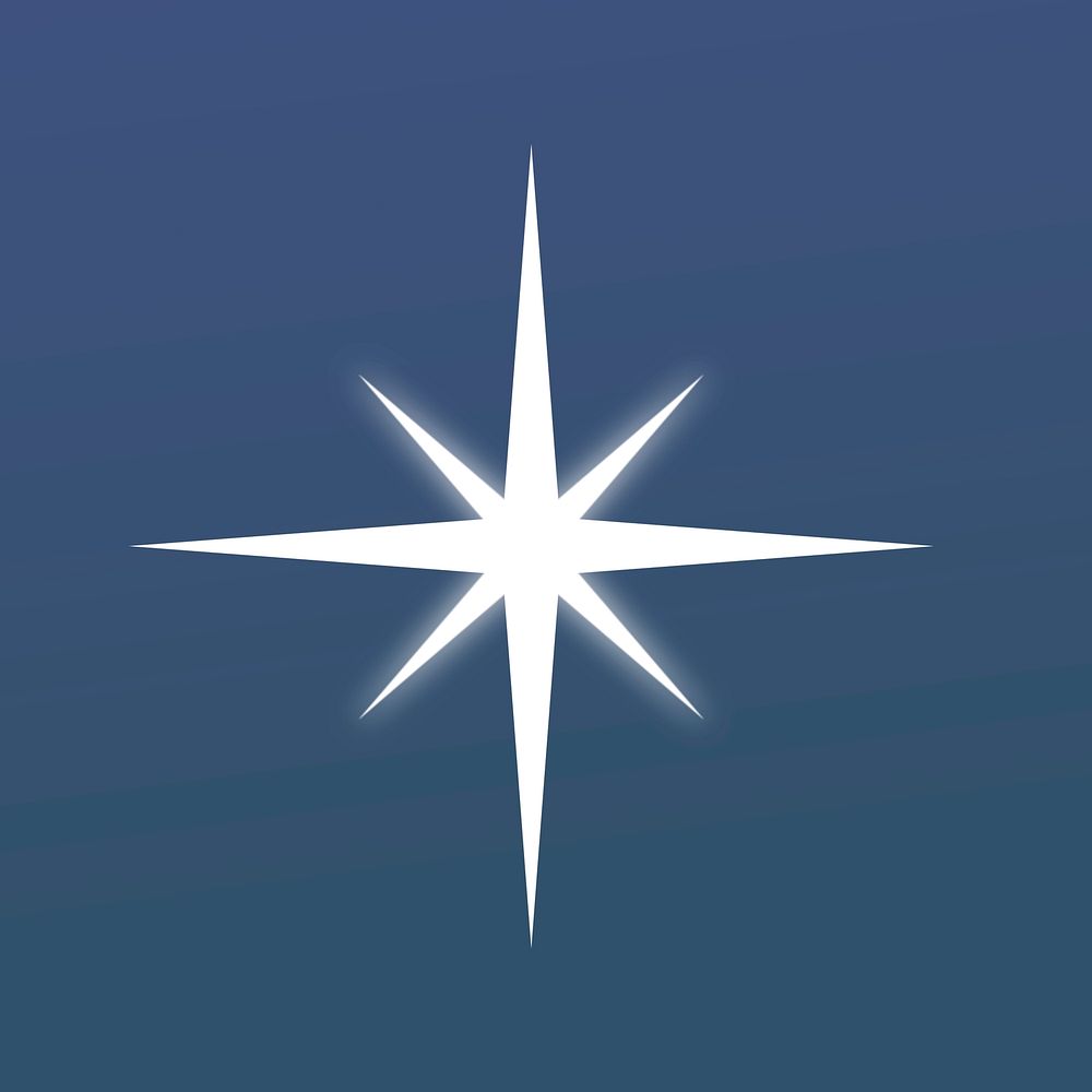 Light sparkle symbol, white flat design vector graphic