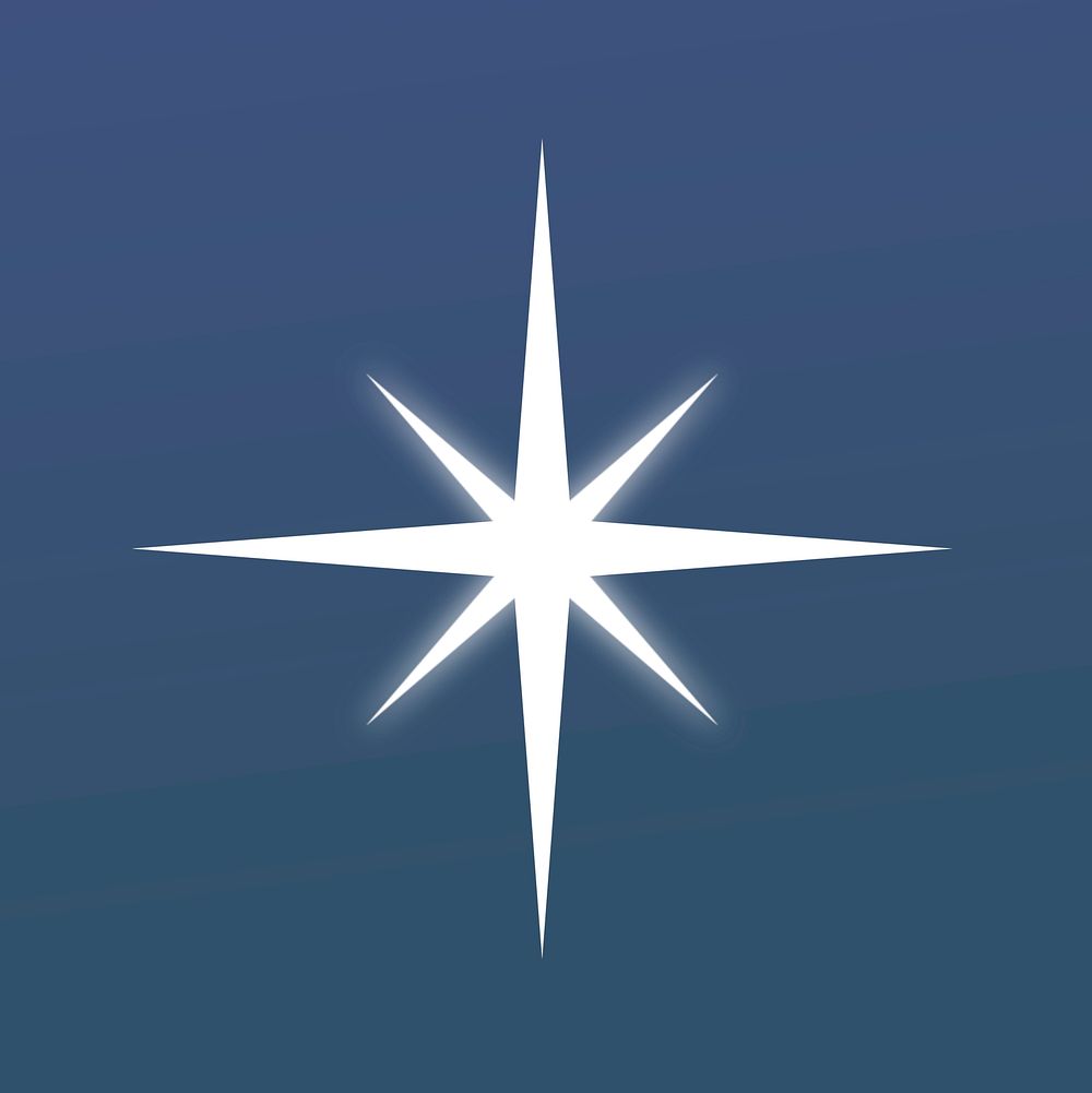 Sparkle star symbol, white flat design psd graphic