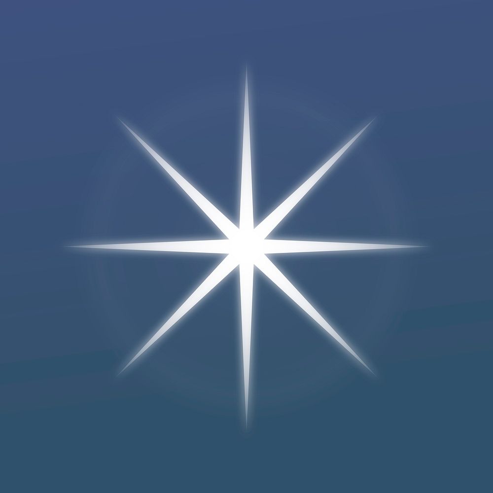 Sparkle star icon, white flat design vector graphic