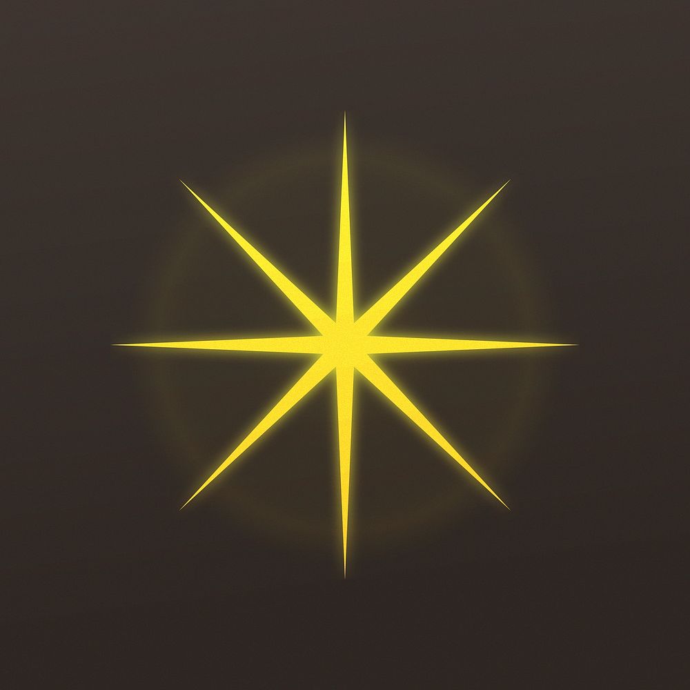 Gold star sparkle symbol, gold flat design psd graphic