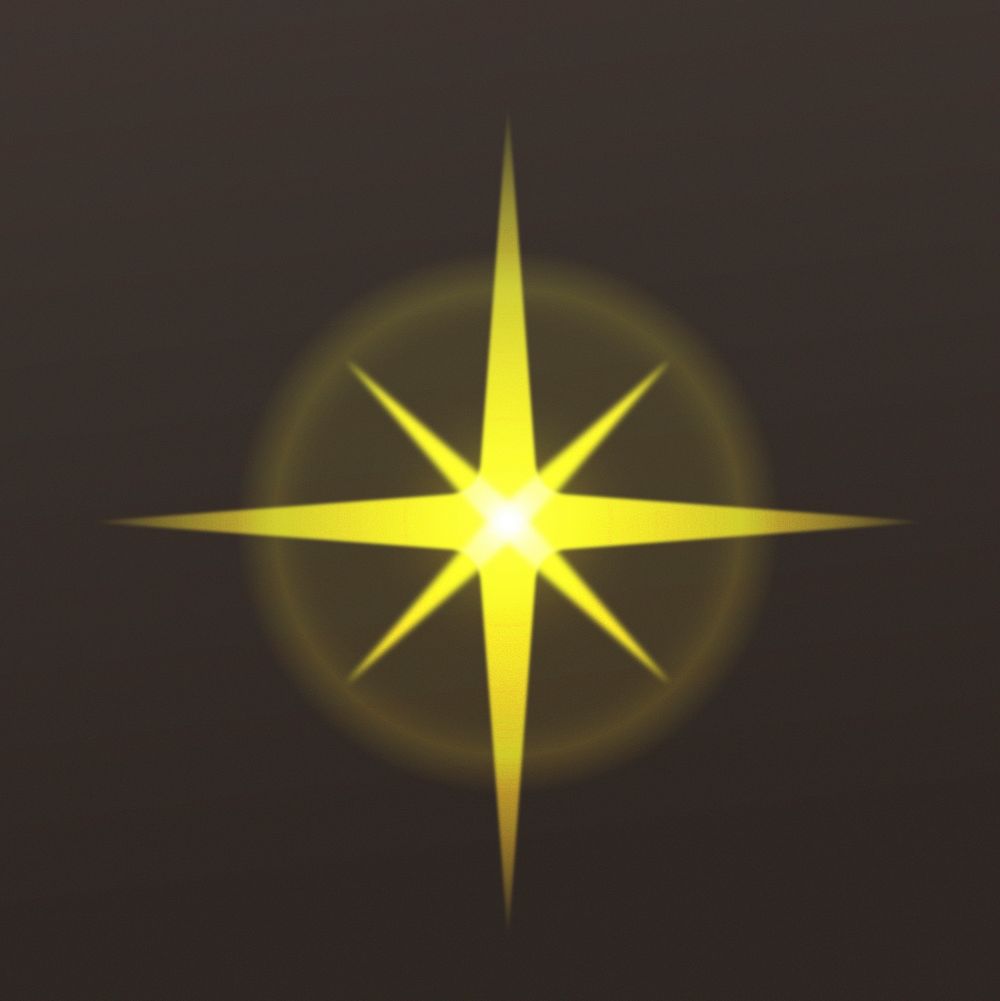 Gold star sparkle symbol, gold flat design graphic