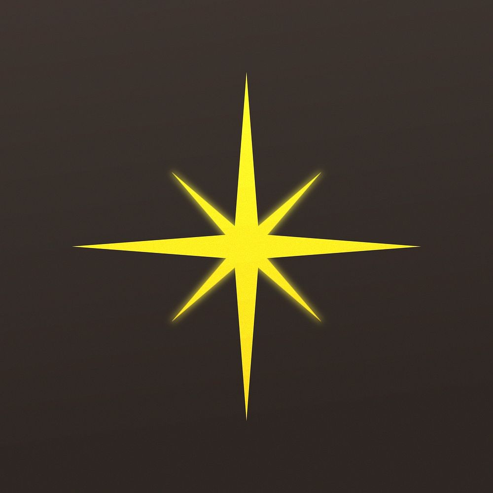 Sparkle star symbol, gold flat design graphic