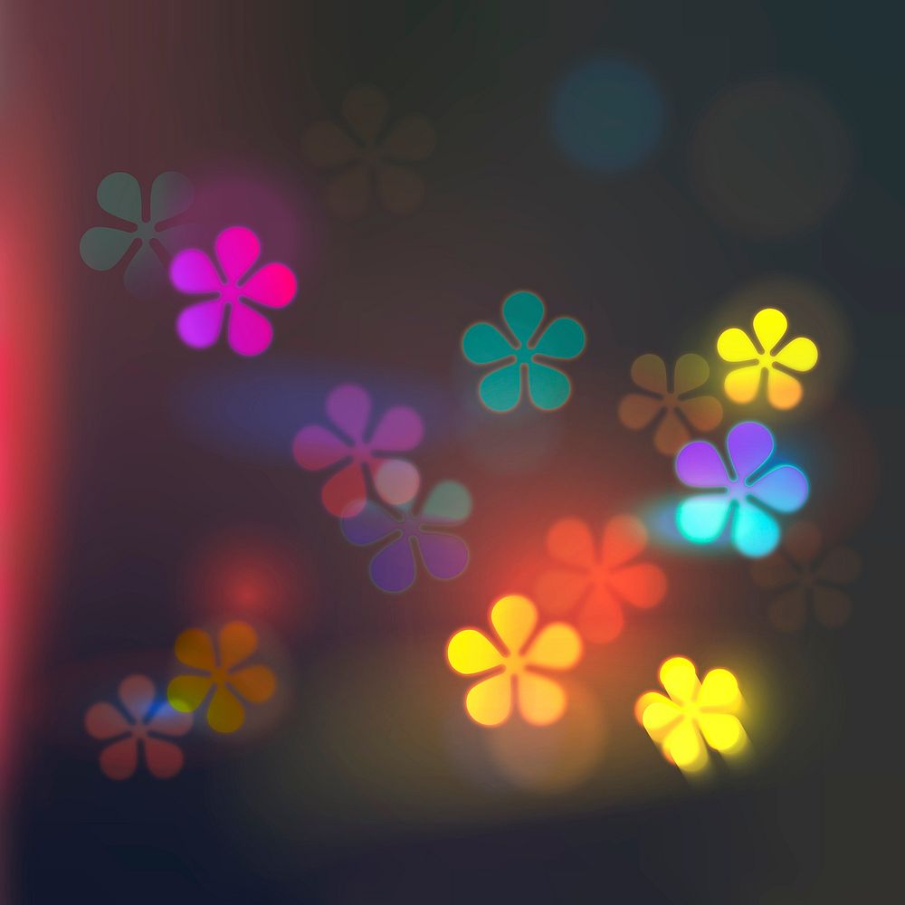 Colorful flower bokeh background for social media post vector