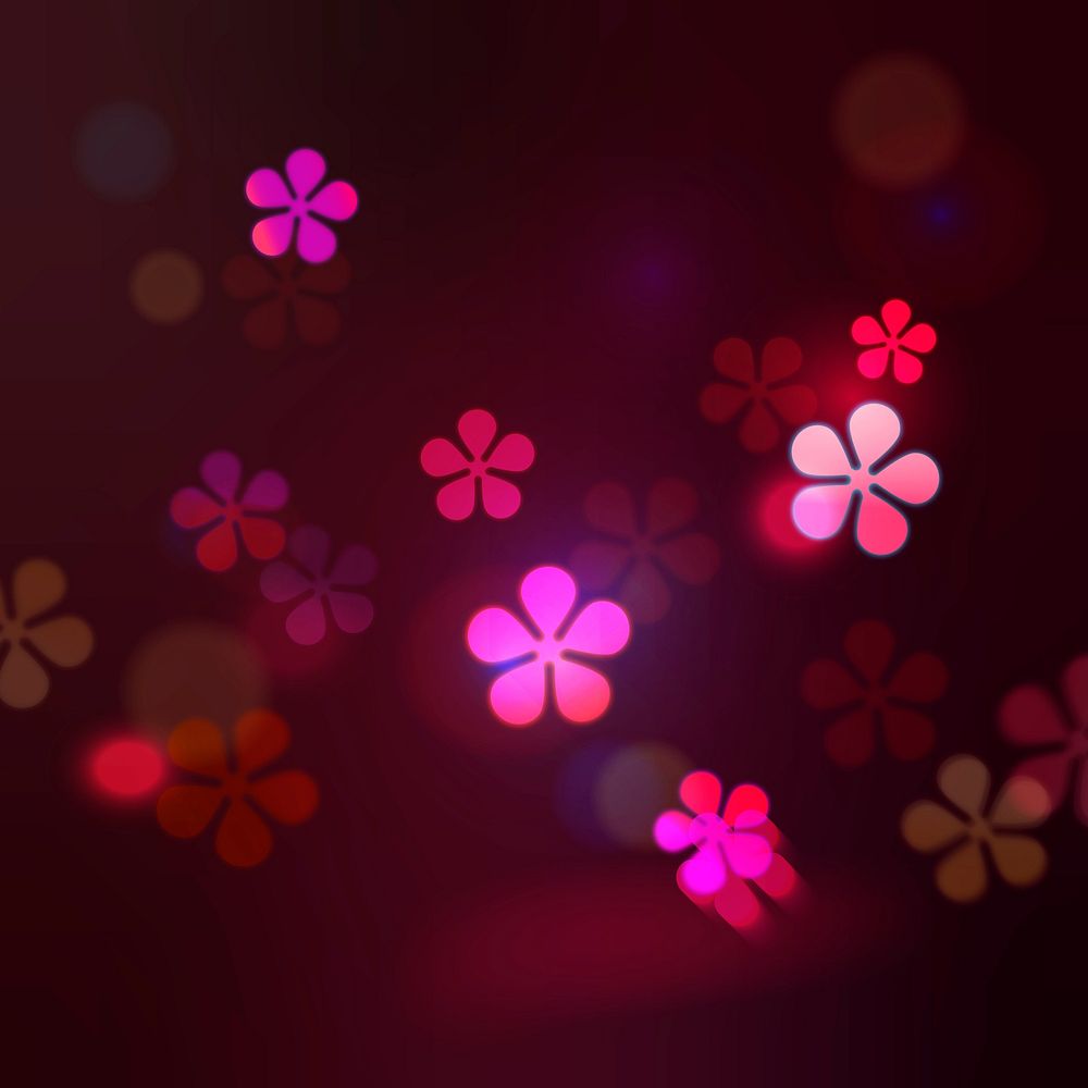 Colorful flower bokeh background for social media post vector