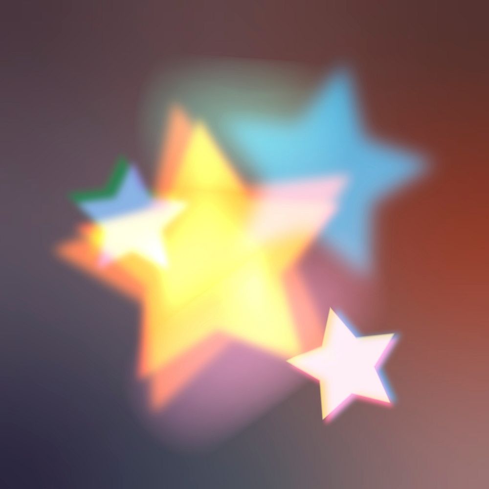 Colorful star clipart, glowing design vector