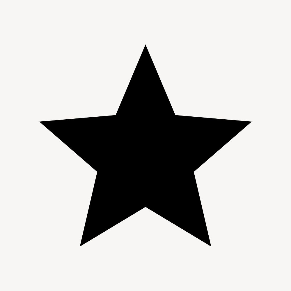 Black star sticker, collage element, flat graphic design psd