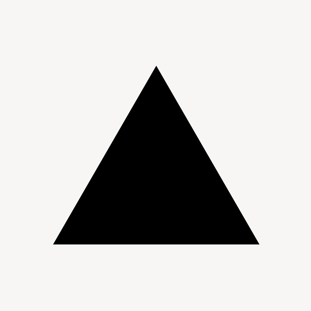 Black triangle geometric sticker, collage element, flat graphic design psd