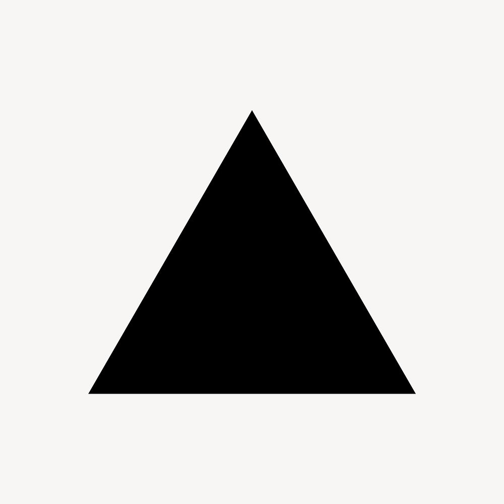Black triangle geometric sticker, collage element, flat graphic design vector