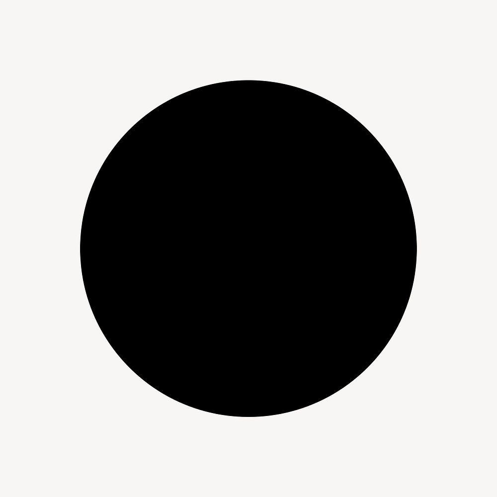 Circle geometric shape sticker, black flat graphic psd
