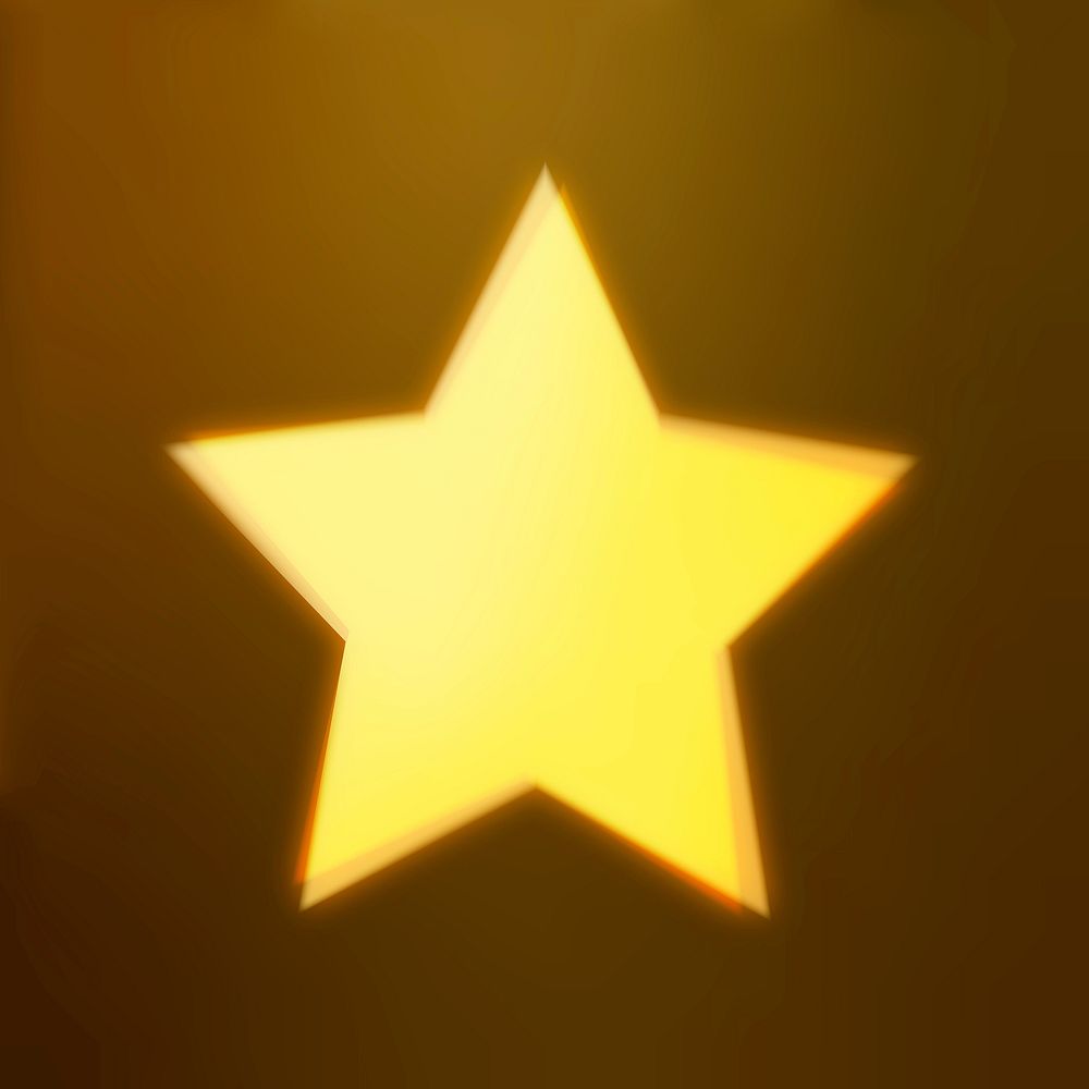 Yellow glowing star on dark background