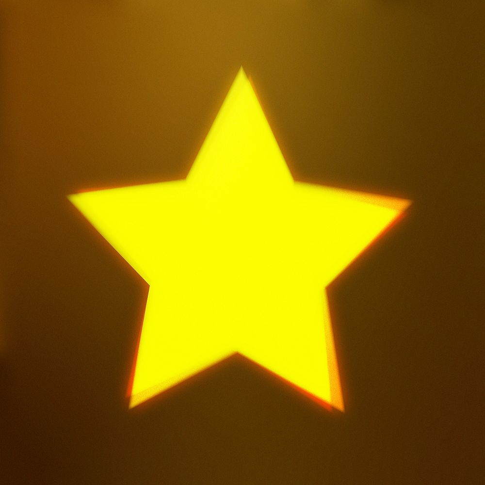 Yellow gradient star clipart, glowing design psd