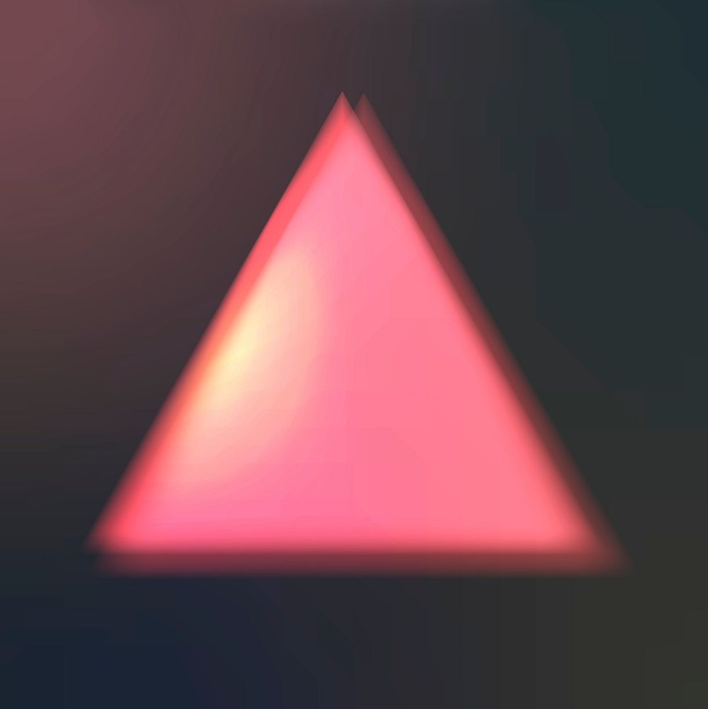 Pink gradient geometric triangle clipart, glowing design psd