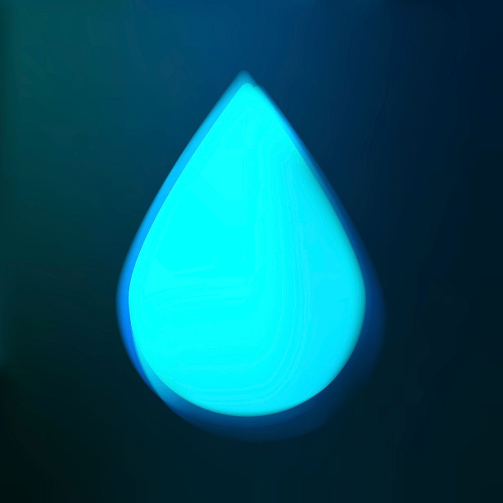 Blue gradient water drop clipart, | Premium Vector - rawpixel