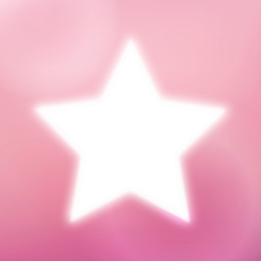 Glowing white star on pink background clipart, glowing design vector