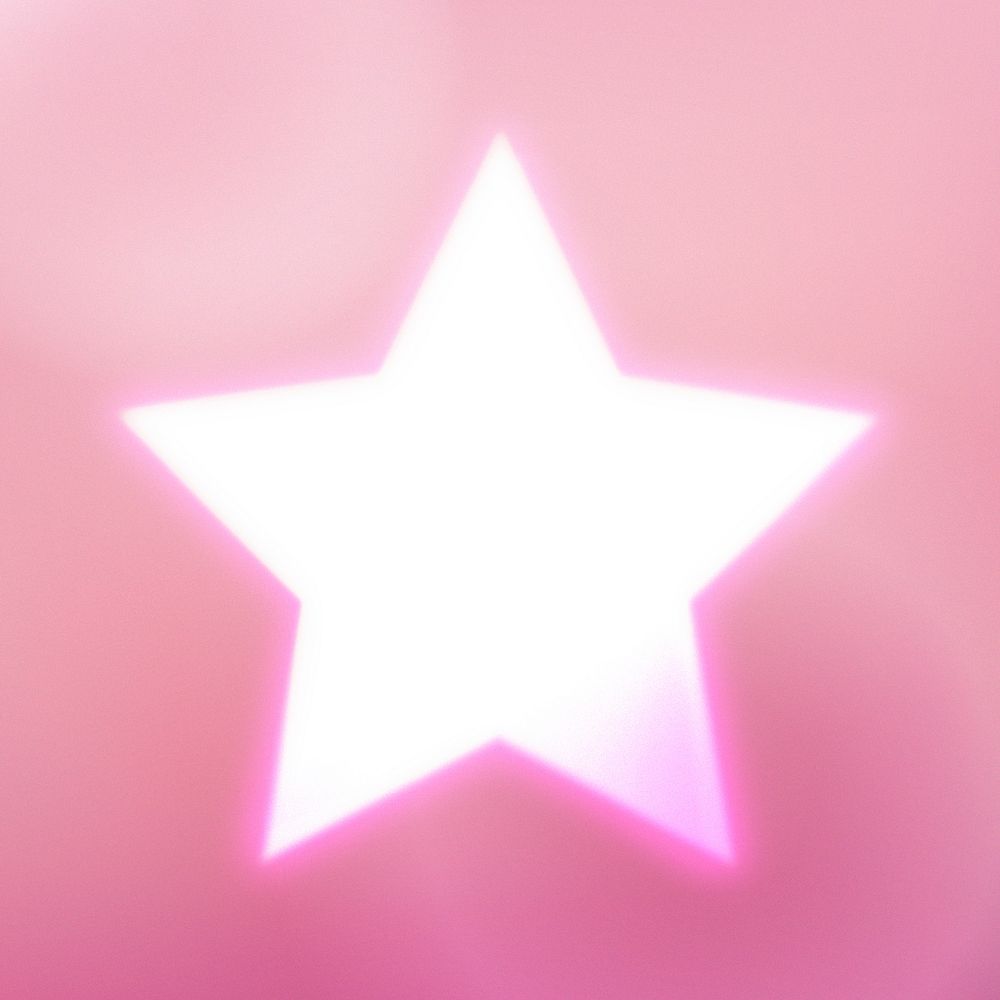 Glowing white star on pink background clipart, glowing design psd