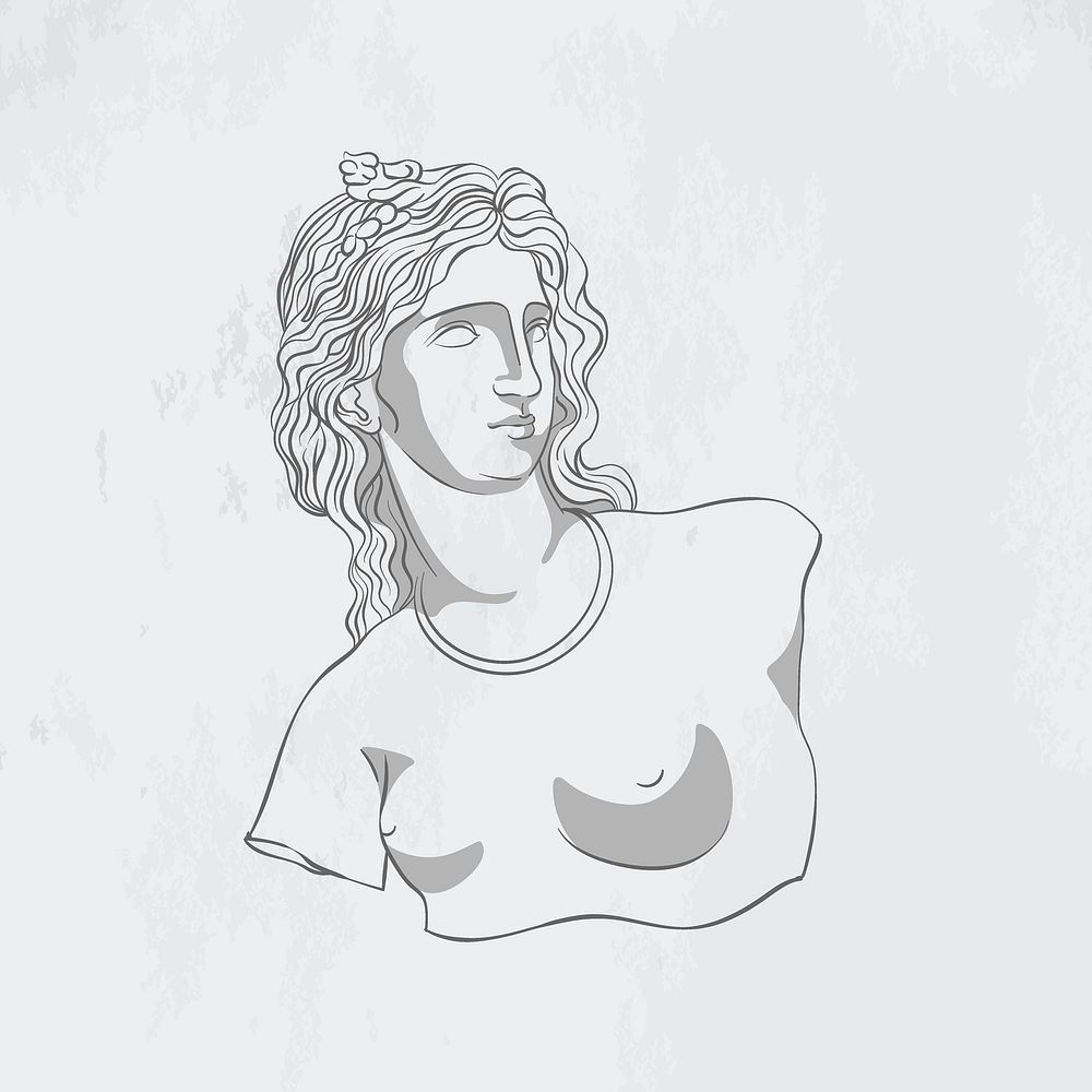 Greek woman illustration, monoline design