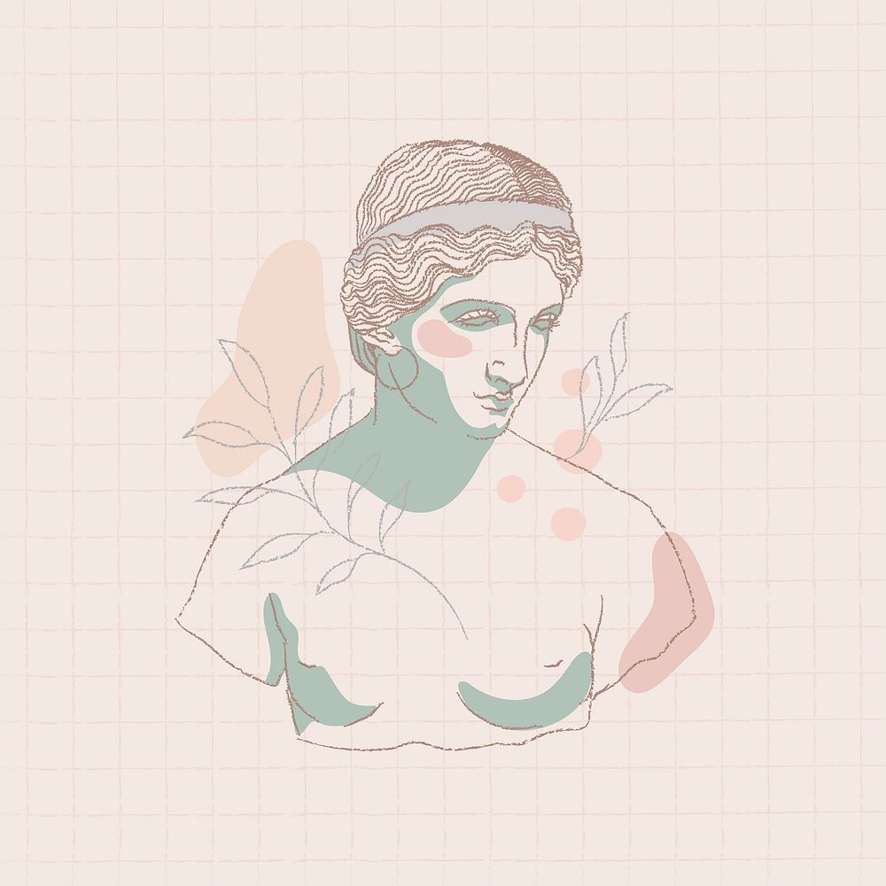 Greek woman illustration, feminine design