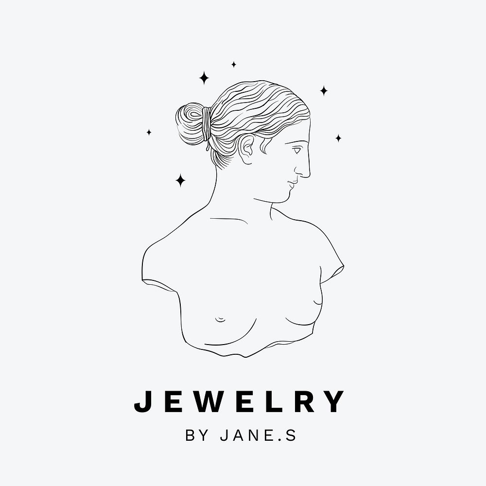 Fashion business logo template, line art design vector