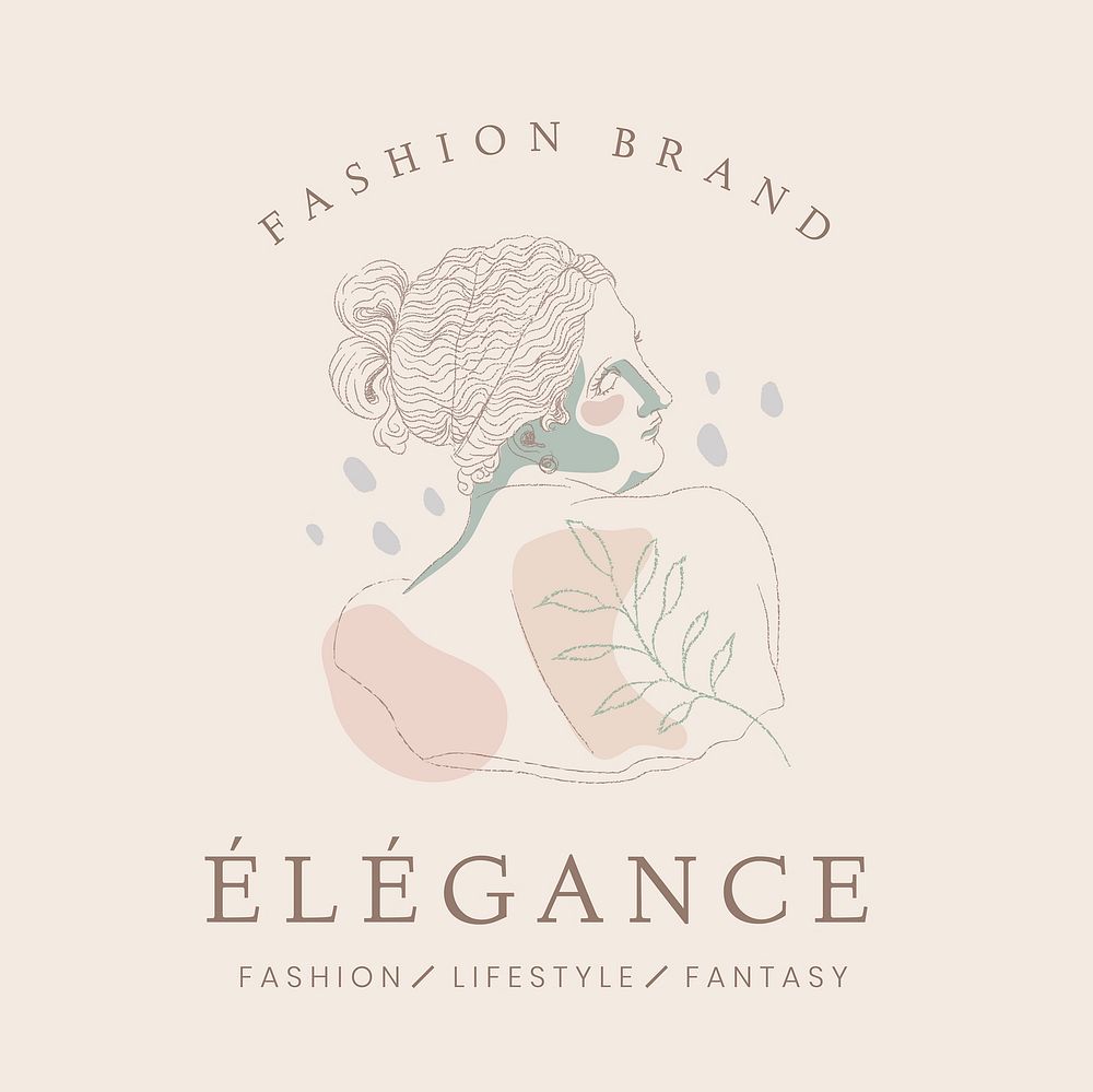 Greek statue feminine logo template, aesthetic fashion business design vector