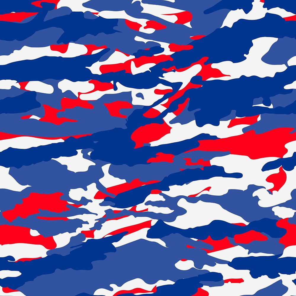 Aesthetic blue and red camo pattern background design vector