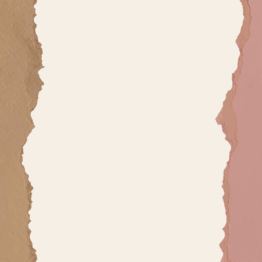 Cream feminine background, ripped paper textured border vector