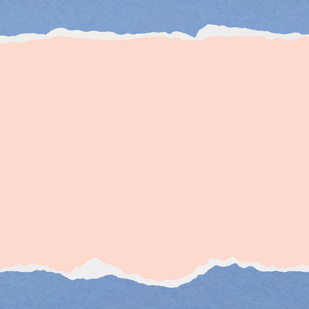 Pink torn paper background, aesthetic border vector