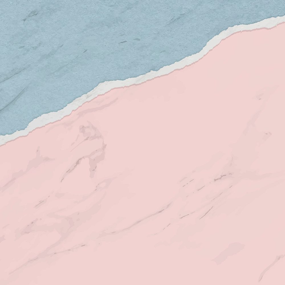Aesthetic pastel marble background, ripped paper border vector