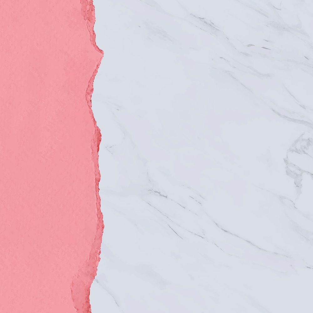 White marble texture background, ripped paper border vector