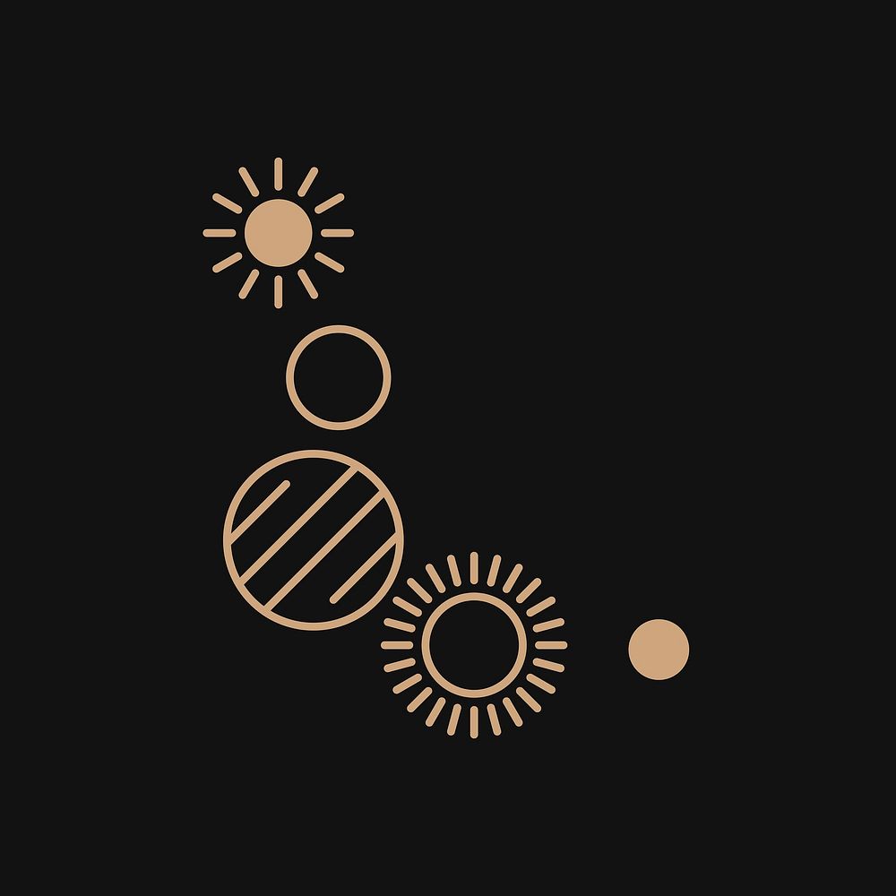 Celestial journal graphic, aesthetic gold design