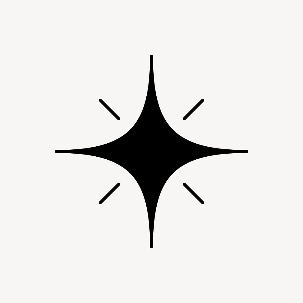 Simple star sticker, black line art for planner decoration vector