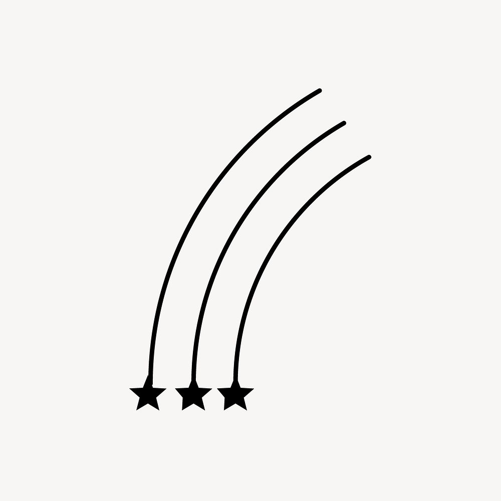 Aesthetic star clipart, celestial line art style for planner decoration psd