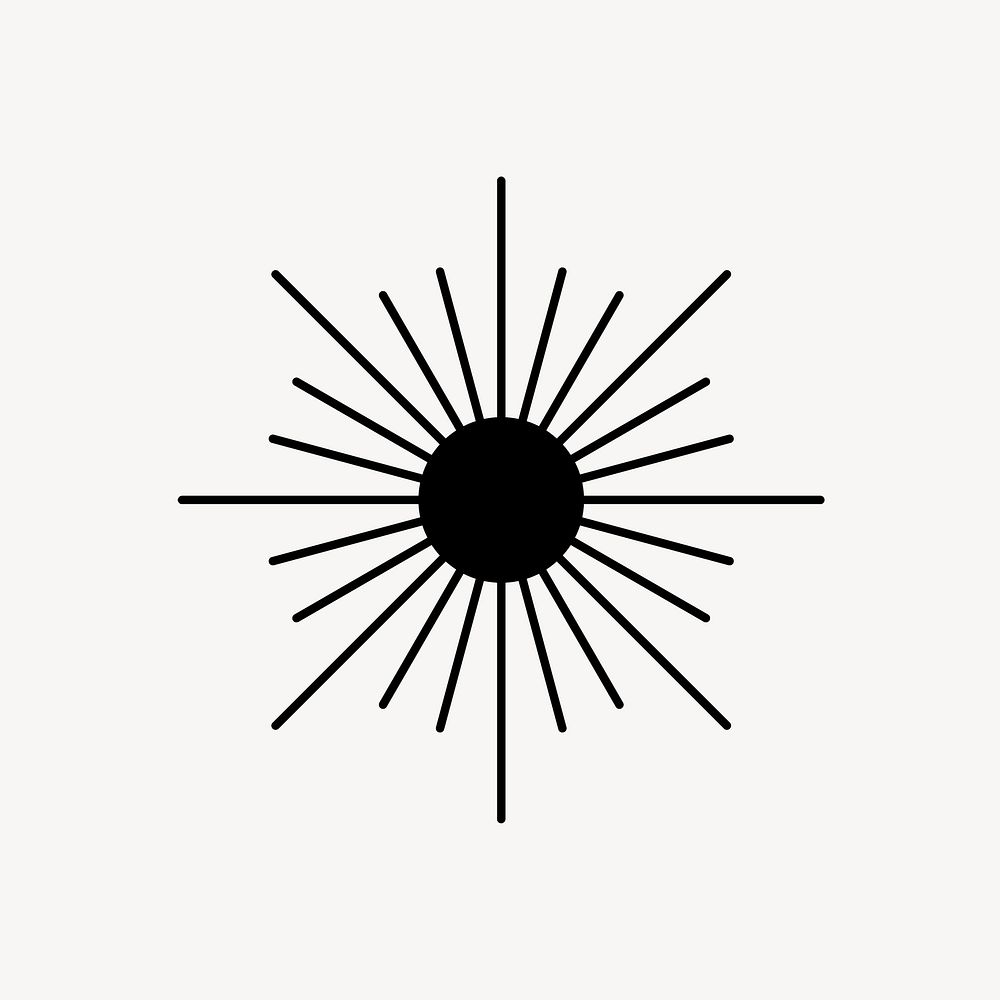 Star journal sticker, simple black design collage element psd