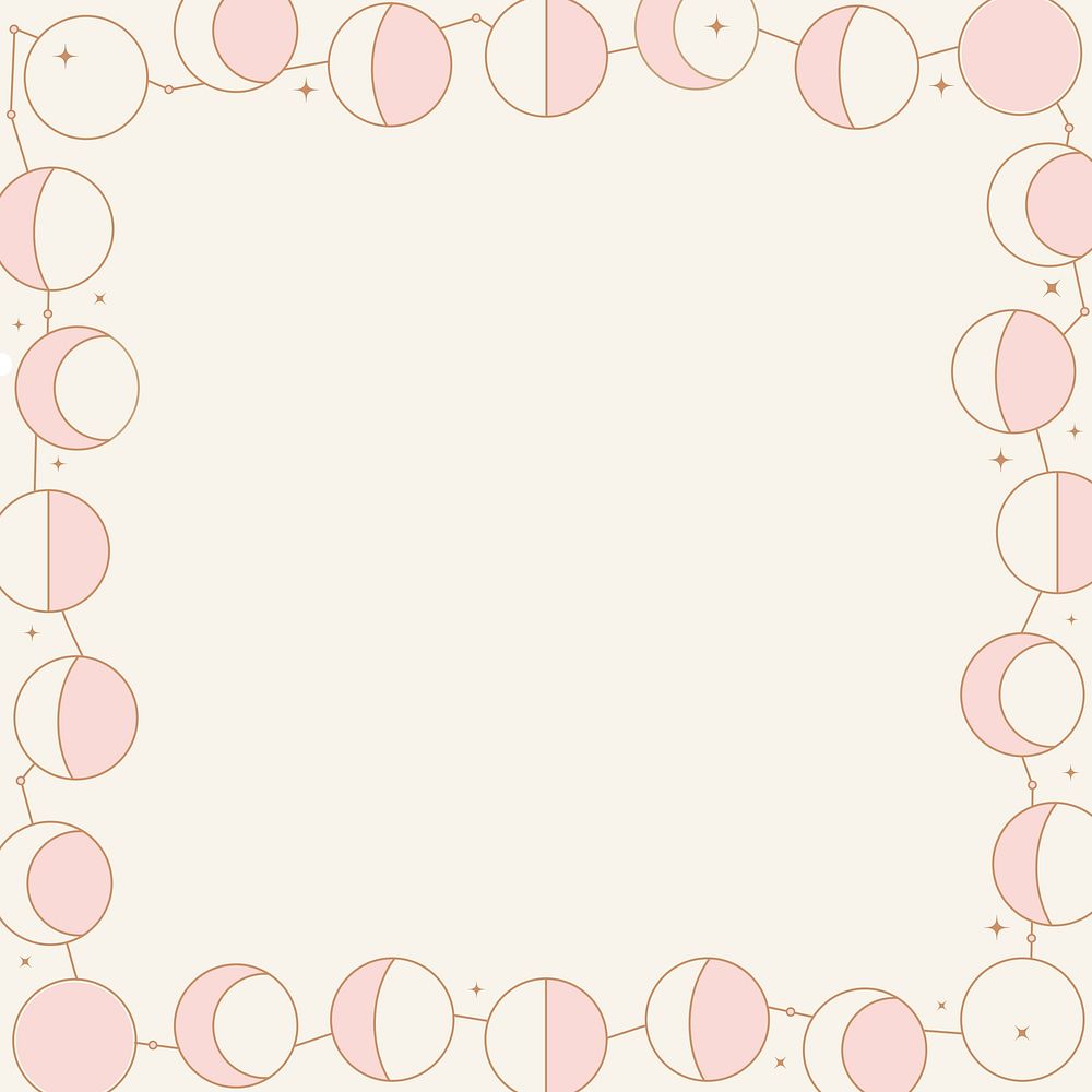 Moon frame background, abstract pastel design vector