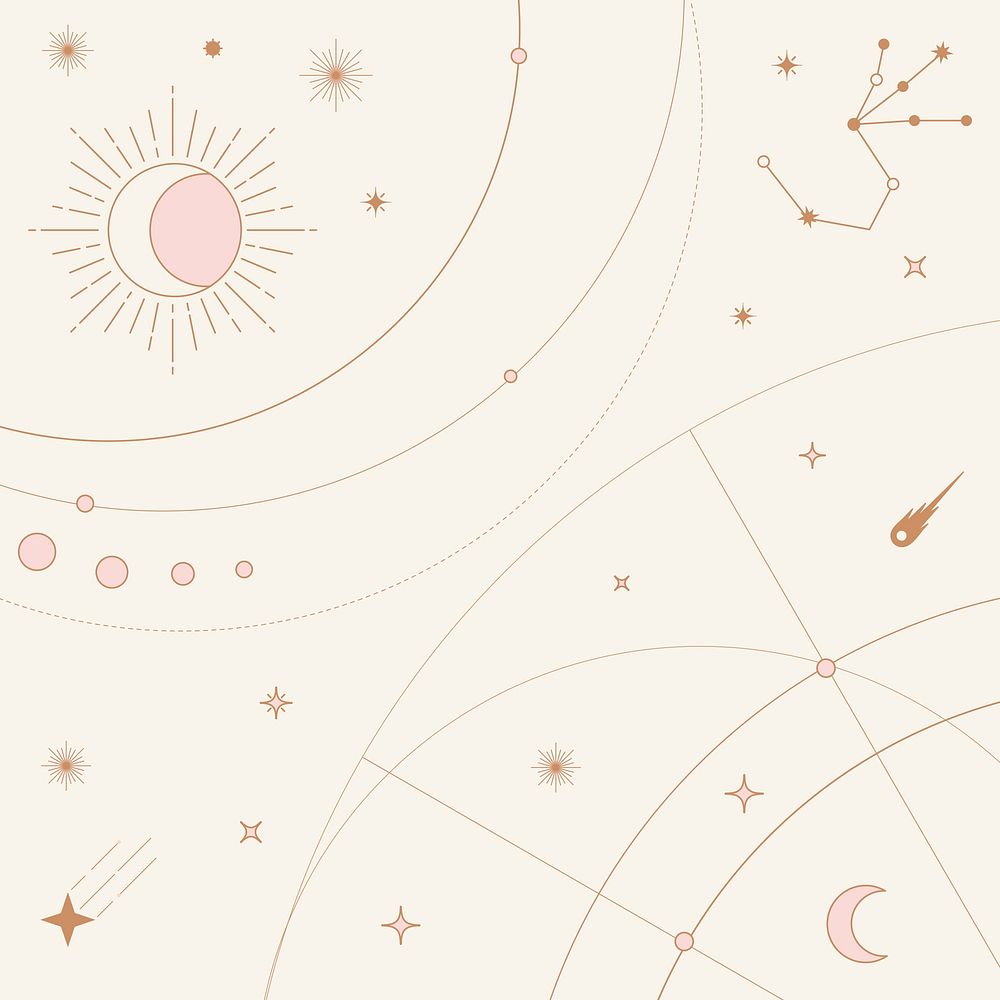 Tarot background, abstract boho sky design