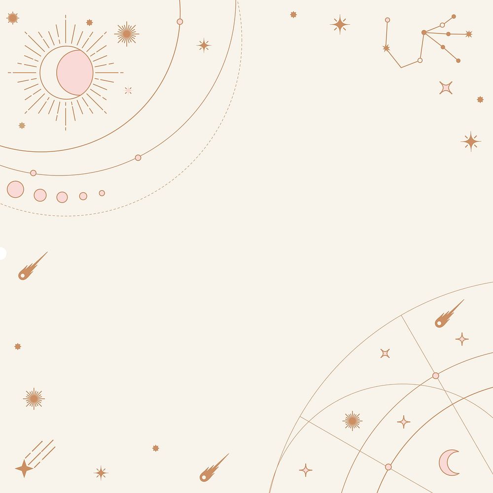 Celestial frame background, abstract pastel design vector
