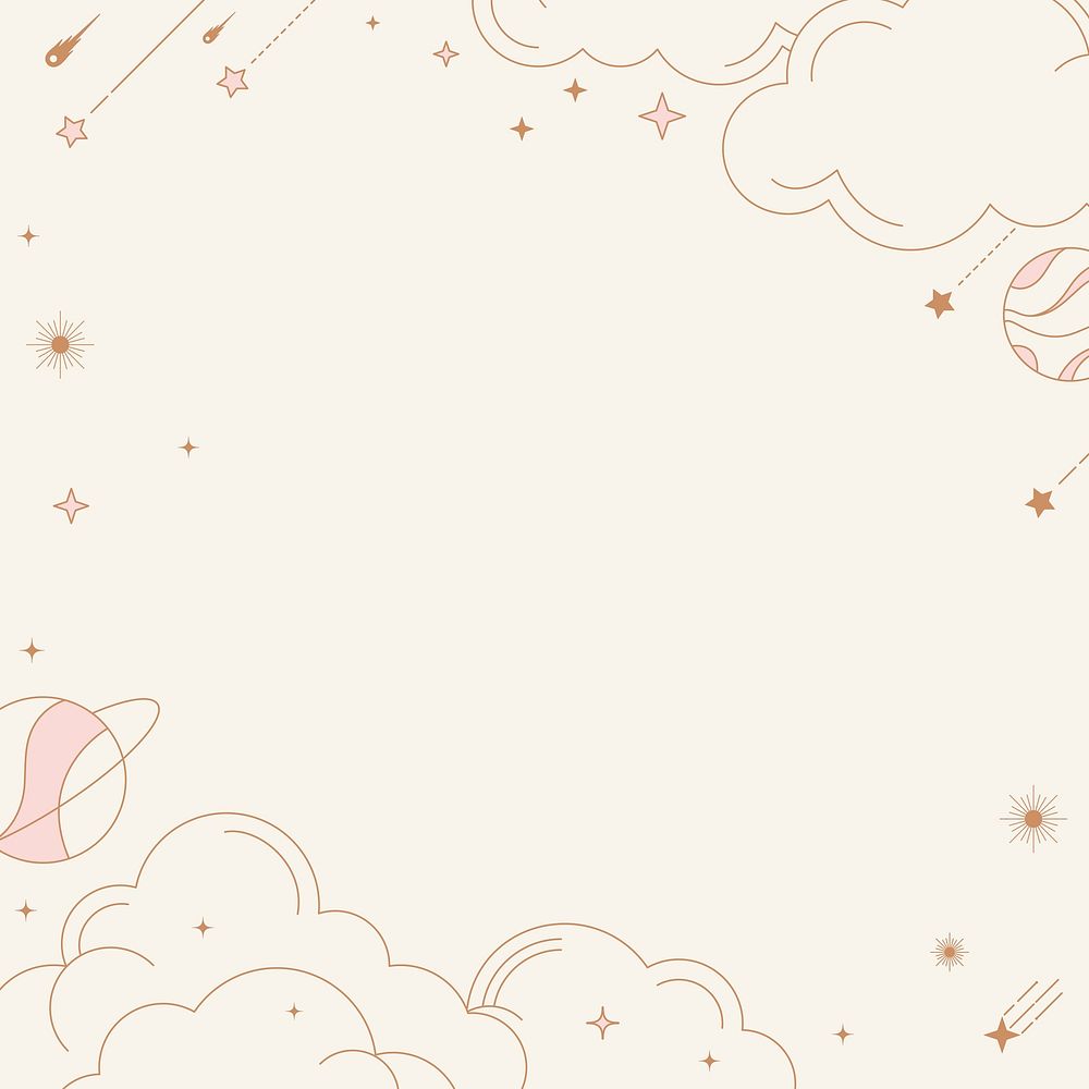 Celestial frame background, abstract pastel design