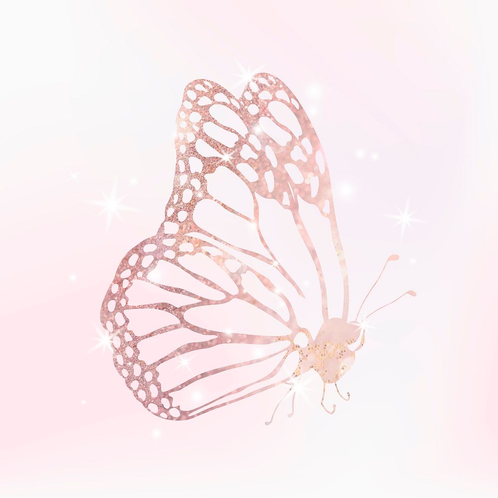 Cute glitter butterfly aesthetic & festive design