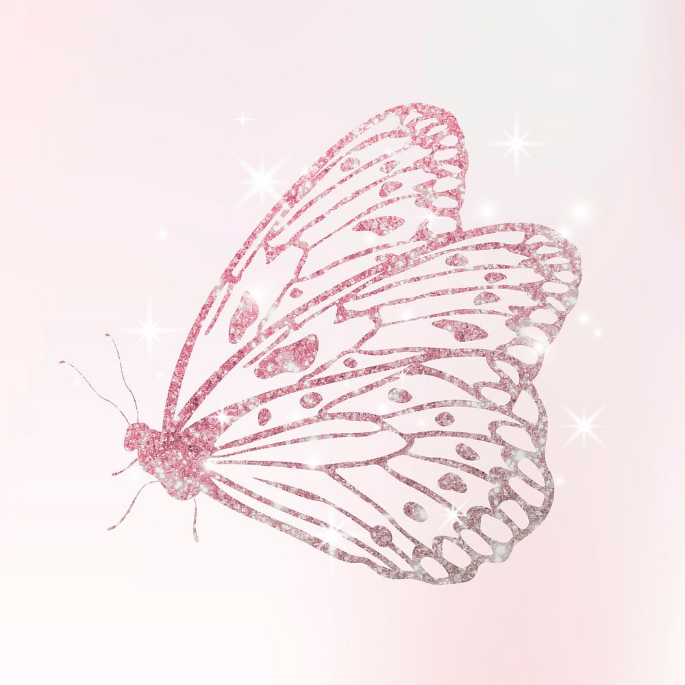 Cute glitter butterfly aesthetic & festive design